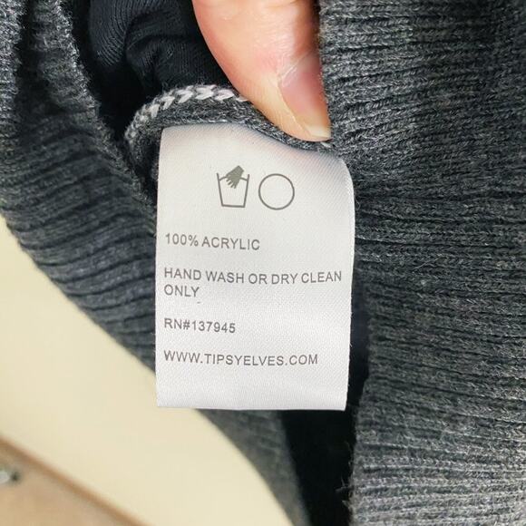 Tipsy Elves Gray Too Lit Light Up Ugly Christmas Sweater Women's Size Large EUC - Picture 8 of 9